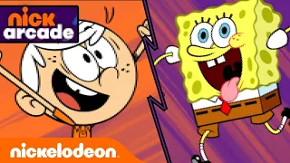 If The Loud House & SpongeBob Were in a Fighting Video Game! 🎮 PART 1 | Nick Arcade