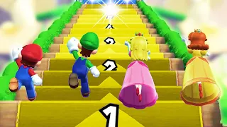 Mario Party 9 Step It Up - Mario vs Luigi vs Peach vs Daisy Master Difficulty Gameplay