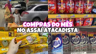 COMPRAS DO MÊS NO ASSAÍ ATACADISTA/COM VALORES🤑🛒