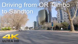 Driving from OR Tambo International Airport to Sandton, Johannesburg, South Africa.