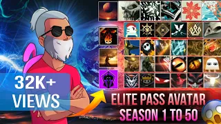 ELITE PASS AVATAR SEASON 1 TO 50 😱 ALL AVATAR IN FREE FIRE 🔥