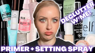 DECLUTTER WITH ME PART I! Primers + Setting Sprays | Steff's Beauty Stash