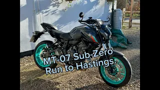 2023 Yamaha MT-07, Sub Zero Ride to Hastings.