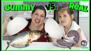 GUMMY FOOD vs REAL FOOD 🐟 Ekel Fisch Essen!?💕 Geschichten und Spielzeug Familienkanal