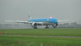 Klm Boeing 777-300 PH-BVW Landing Amsterdam Schiphol 18R