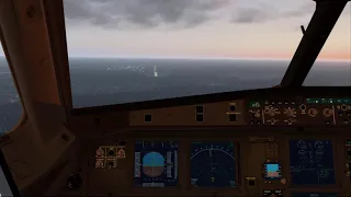 (XP11) Lufthansa  Airbus A319 dusk Landing at Riga runway 18