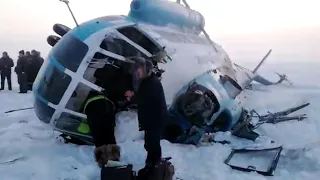 helicopter crashed in Siberia.Упал вертолет с вахтовиками!жесть!
