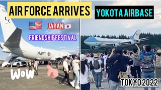 AIR FORCE PLANES ARRIVES IN YOKOTA AIRBASE DURING USA—JAPAN FRIENDSHIP FESTIVAL 2022. Fussa stn.