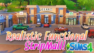 You NEED This Huge FUNCTIONAL [NOCC] Strip Mall in The Sims 4! 😍 | Build Tour