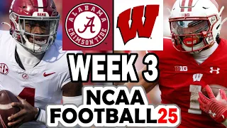 Alabama at Wisconsin - Week 3 Simulation (2024 Rosters for NCAA 14)
