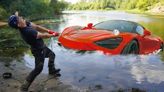Found Abandoned Supercar Underwater While Magnet Fishing!