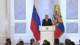 Президент РФ Владимир Путин в 13 й раз выступил с Посланием Федеральному Собранию