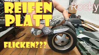 Reifen wechseln / Platten Reifen Reparieren / Roller Reifen flicken / bitte nicht