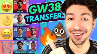 FPL GW38 BEST FINAL GW PLAYERS! | Transfer Tier List for Gameweek 38 | Fantasy Premier League