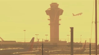 4K Free Stock Footage: Image of airport, plane departure