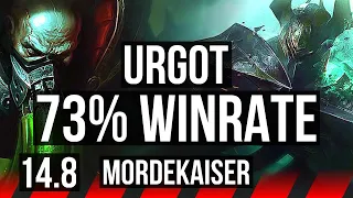 URGOT vs MORDEKAISER (TOP) | 73% winrate, 6 solo kills, Dominating | KR Master | 14.8