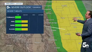 Scattered storms expected Wednesday, with severe threats on the eastern Plains