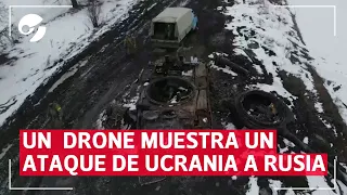 El resultado de un ATAQUE de UCRANIA a RUSIA filmado con un DRONE: tanques de guerra destruidos