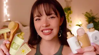 ASMR Wooden Skincare, Personal Attention, & Pampering (layered sounds, wooden coffee)