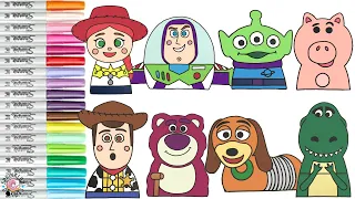 Disney Pixar Toy Story Coloring Book Compilation Buzz Woody Jessie Slinky Dog Alien Rex Hamm