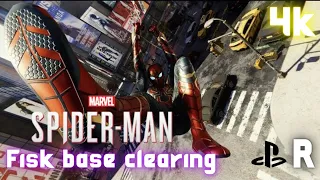 MARVEL SPIDER-MAN|PS4|FISK BASE CLEARING IN IRON SPIDER SUIT|4KVIDEO|RAPID|