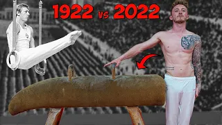 Olympians try Modern day Gymnastics on 1900's Apparatus!