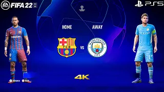 FIFA 22 PS5 | Barcelona Vs Manchester City | UEFA Champions League Match | 4K Gameplay