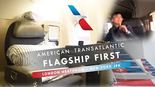 Transatlantic FLAGSHIP FIRST CLASS on American Airlines 777-300ER from London to New York JFK AA105