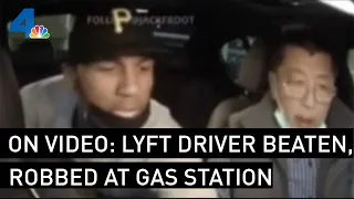 Caught On Camera: 67-Year-Old Lyft Driver Is Beaten and Robbed at Gas Station | NBCLA