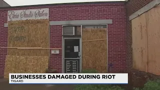 Riot declared as group damages police building in Tigard, 1 arrested