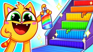 Rainbow Magic Stairs Song 🌈 | Funny Kids Songs 😻🐨🐰🦁 And Nursery Rhymes by Baby Zoo