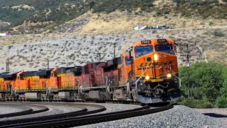 Long and Powerful Freight Trains Traversing California’s Cajon Pass - 7/6/2023