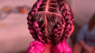 Pink Criss Cross Dutch Braids: Tut