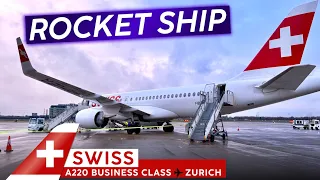 The FIRST A220! · SWISS BUSINESS CLASS  🇬🇧 London City ✈ Zurich 🇨🇭 A Rocket Ship Launch!