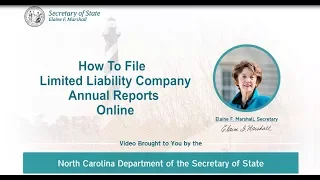 How to File LLC Annual Reports Online with the NC Department of the Secretary of State