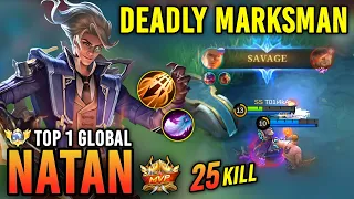 25 KILLS!! NATAN FULL DAMAGE BUILD | TOP 1 GLOBAL NATAN BEST BUILD | NATAN GAMEPLAY - MOBILE LEGENDS