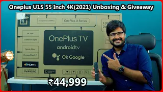 OnePlus U1S 55 Inch 4K TV (2021) Unboxing & Giveaway || Amazing Video Quality || Initial Review