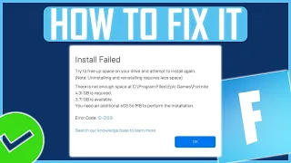 Fortnite Not Enough Free Space Error Fix (New) | How To Fix Fortnite Install Failed Error