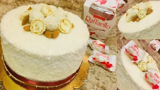 Raffaello cake recipe || Almond coconut cake without oven || റാഫെല്ലോ കേക്ക്_meharins bake
