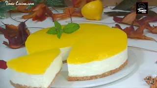 TARTA DE QUESO SIN HORNO / Cheesecake de limón 🍋 / Receta paso a paso, sin horno