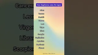 How Sagittarius sees the signs ♐ - Zodiac Signs Tiktok  #shorts #sagittarius