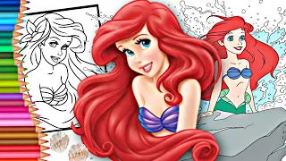 Coloring Ariel 🧜‍♀️  | The Little Mermaid Coloring Page | Prismacolor Paint Markers