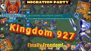 MIGRATION PARTY!! Landing on Kingdom 927 Lords Mobile