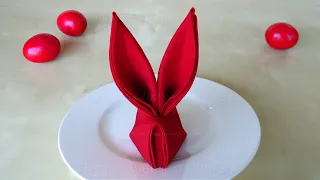 Servietten falten für Ostern: Osterhase 🐇 Servietten falten für Ostern.