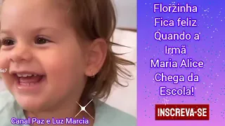 Florzinha filha de Virgínia Fonseca e Zé Felipe fica muito feliz quando a irmã chega da escola!