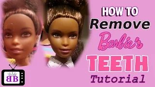 Close Barbie Doll's Mouth by Removing Teeth TUTORIAL Disney Princess, Monster High, Ever After High