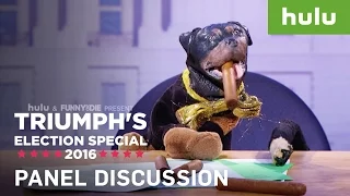 Triumph the Insult Comic Dog Hangs Out With Alan Dershowitz and The Dell Dude • Triumph on Hulu