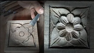 how to wood carving flower leaf design !! wood carving dizaien !!