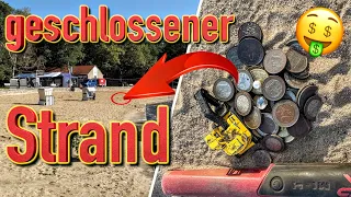 VIEL GELD am GESCHLOSSENEN STRAND gefunden!! (Schatzsuche mit Metalldetektor, Sondeln)