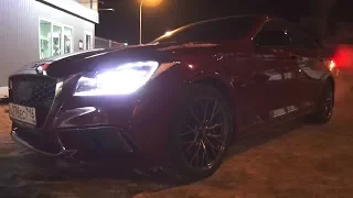 2017 Genesis G80 3.3 T-GDI AT 4WD Ultimate. Ночная съемка. Обзор.